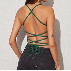 Strappy green tank